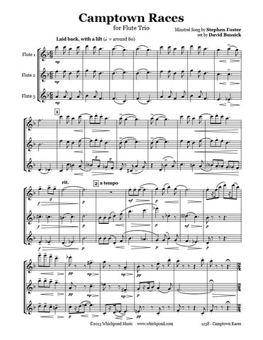 Foster Camptown Races Flute Trio