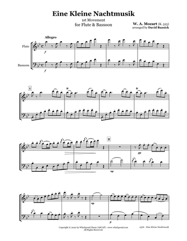Mozart Eine Kleine Nachtmusik Flute/Bassoon Duet