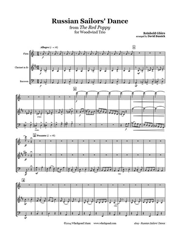Gliere Russian Sailors Dance Flute/Clarinet/Bassoon Trio
