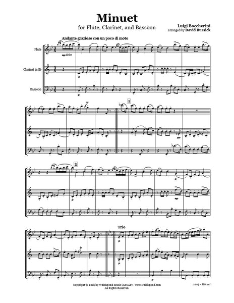 Boccherini Minuet Flute/Clarinet/Bassoon Trio