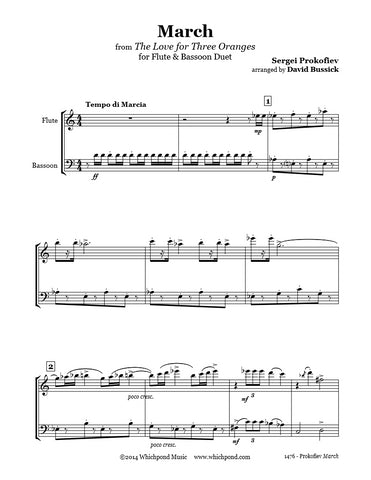 Prokofiev 3 Oranges March Flute/Bassoon Duet