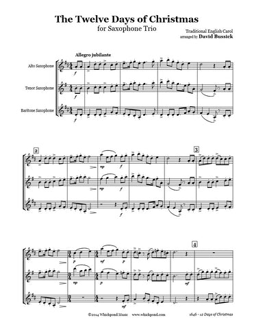 12 Days Of Christmas Saxophone Trio