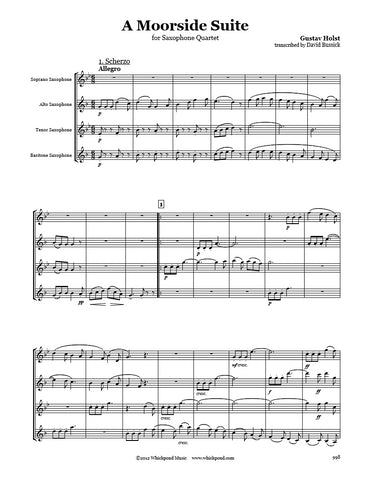 Holst Moorside Suite Saxophone Quartet