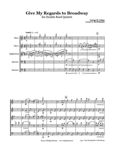 Cohan Give My Regards to Broadway Double Reed Quintet