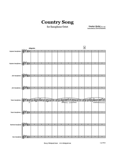 Holst Country Song Saxophone Octet