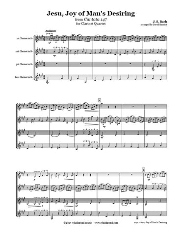 Bach Jesu Joy of Man's Desiring Clarinet Quartet