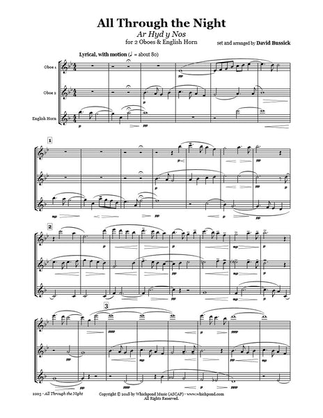 All Through The Night Oboe/English Horn Trio
