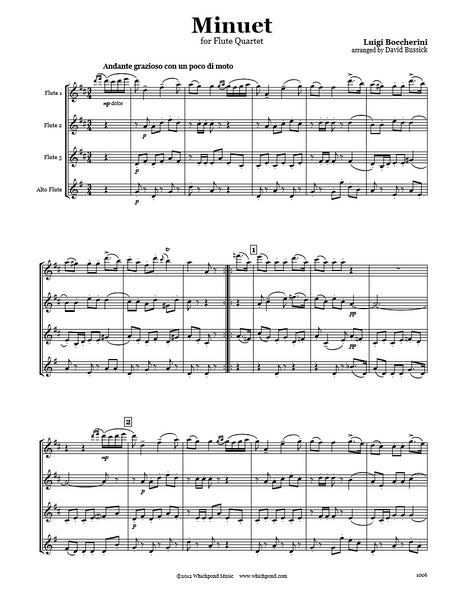 Boccherini Minuet Flute Quartet