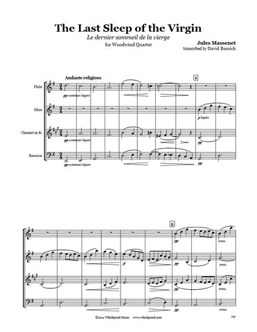 Massenet Last Sleep Of The Virgin Wind Quartet