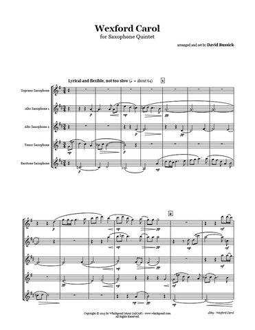 Wexford Carol Saxophone Quintet