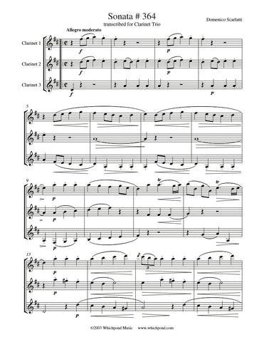 Scarlatti Sonata #364 Clarinet Trio