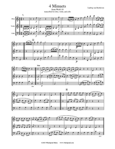Beethoven 4 Minuets Oboe/Violin/Cello Trio
