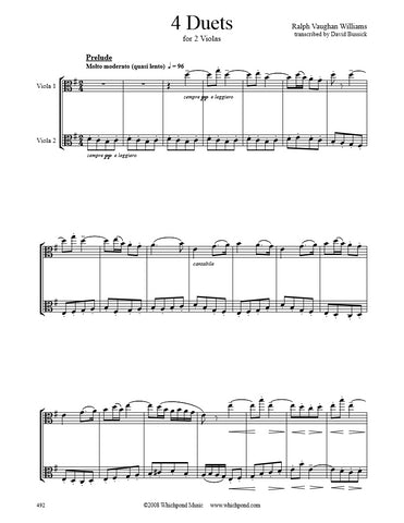Vaughan Williams 4 Pieces Viola Duet