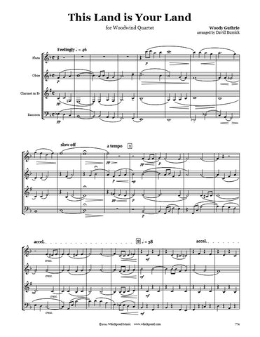This Land is Your Land Wind Quartet