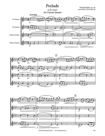 d'Indy Prelude Clarinet Quartet