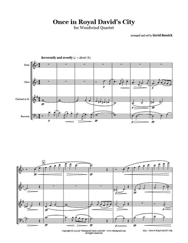 Once in Royal David's City Wind Quartet