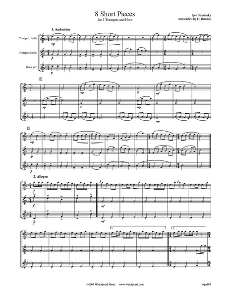 Stravinsky 8 Short Pieces Trumpet/Horn Trio