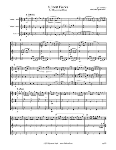 Stravinsky 8 Short Pieces Trumpet/Horn Trio