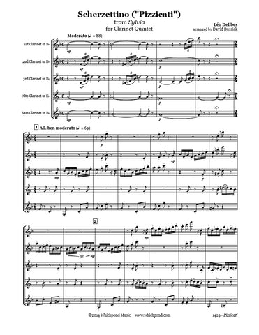 Delibes Pizzicati Scherzettino Clarinet Quintet