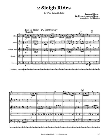 Mozart 2 Sleigh Rides Wind Quintet & Bells