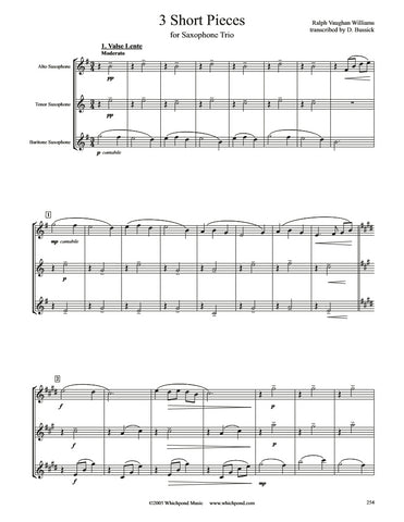 Vaughan Williams 3 Short Pieces Saxophone Trio