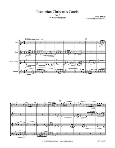 Bartók Romanian Christmas Carols Set #2 Wind Quartet