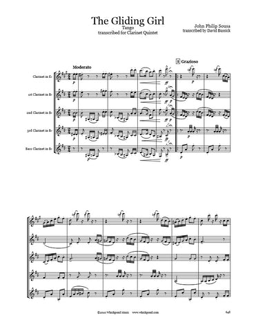 Sousa Gliding Girl Tango Clarinet Quintet