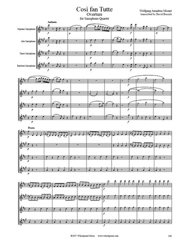 Mozart Cosi Fan Tutte Overture Saxophone Quartet