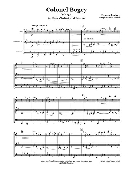 Alford Colonel Bogey March Flute/Clarinet/Bassoon Trio