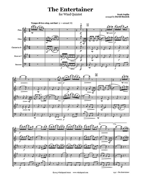Joplin Entertainer Wind Quintet