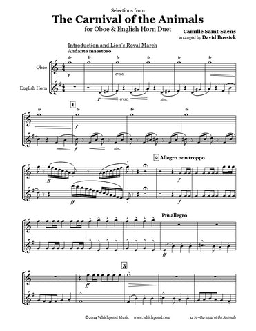 Carnival of the Animals Oboe/English Horn Duet