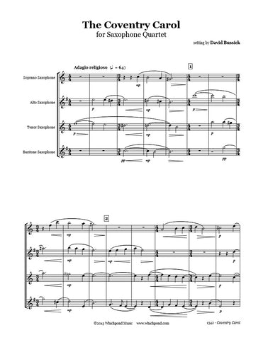 Coventry Carol Saxophone Quartet