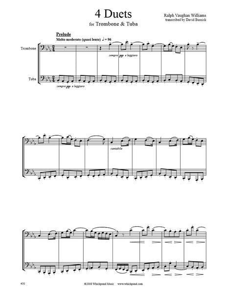 Vaughan Williams 4 Pieces Trombone/Tuba Duet