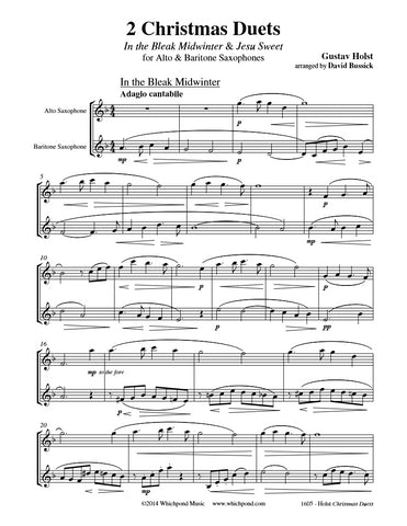 Holst 2 Christmas Duets Alto/Baritone Sax Duet