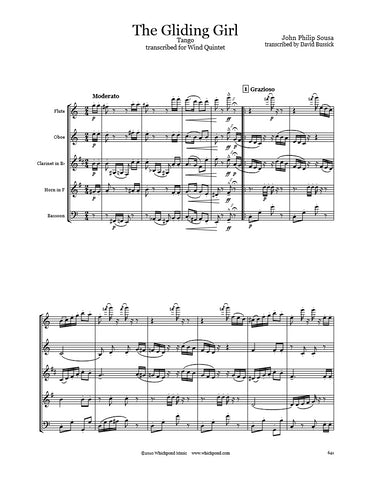 Sousa Gliding Girl Tango Wind Quintet