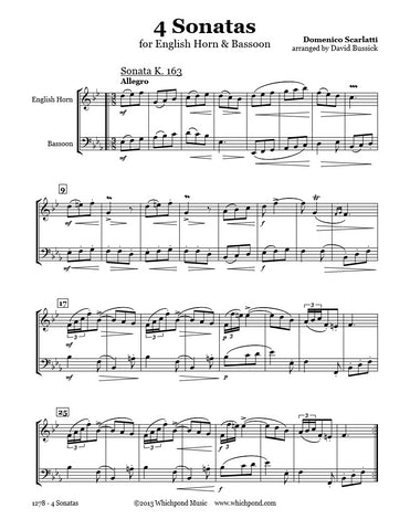 Scarlatti 4 Sonatas English Horn/Bassoon Duet