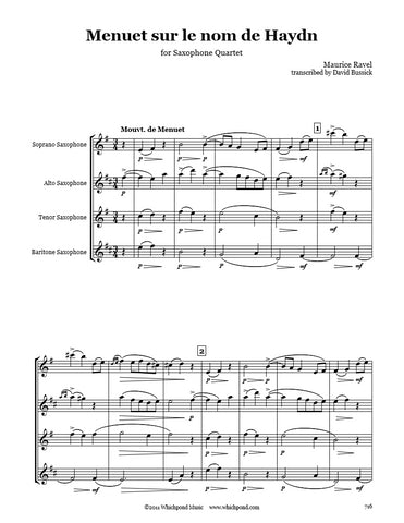 Ravel Menuet Saxophone Quartet