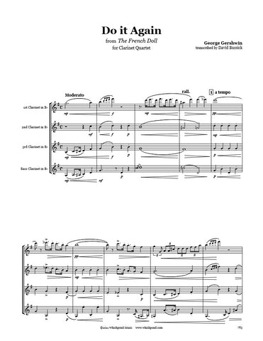 Gershwin Do It Again Clarinet Quartet