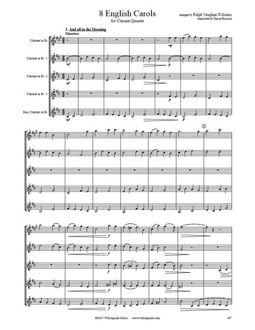 Vaughan Williams 8 English Carols Clarinet Quintet