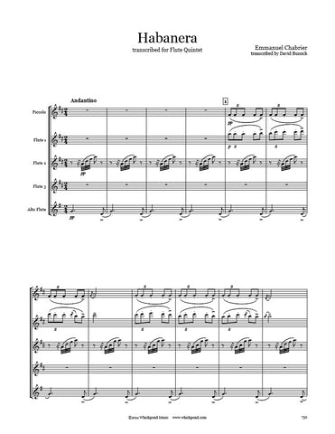 Chabrier Habanera Flute Quintet