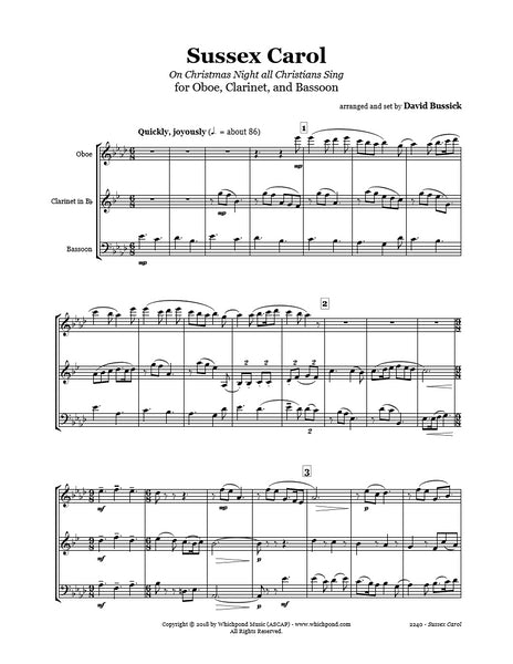 Sussex Carol Oboe/Clarinet/Bassoon Trio