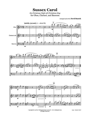 Sussex Carol Oboe/Clarinet/Bassoon Trio