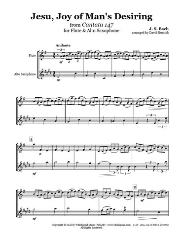 Bach Jesu Joy of Man's Desiring Flute/Sax Duet