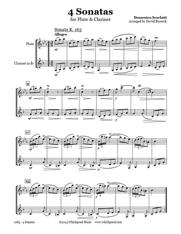 Scarlatti 4 Sonatas Flute/Clarinet Duet