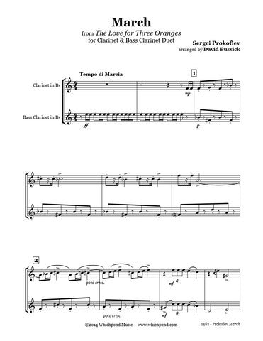 Prokofiev 3 Oranges March Clarinet Duet