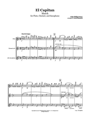 Sousa El Capitan March Flute/Clarinet/Sax Trio