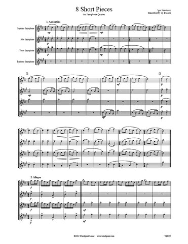 Stravinsky 8 Short Pieces Saxophone Quartet