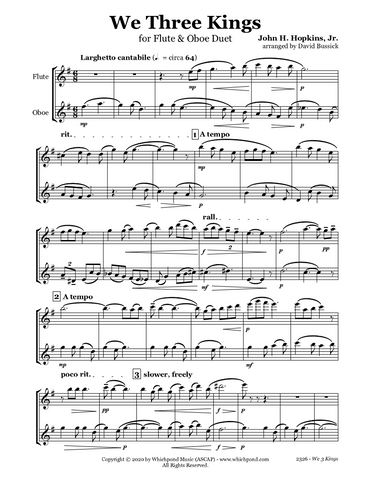 We Three Kings Flute/Oboe Duet