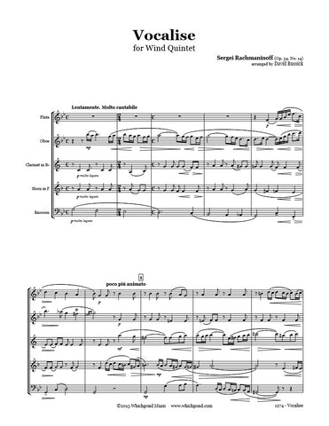 Rachmaninov Vocalise Wind Quintet