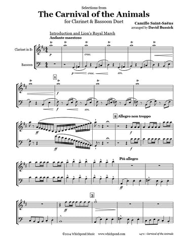 Carnival of the Animals Clarinet/Bassoon Duet